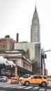 42nd Street Panorama. Grand Central Terminal Station Facade, buildings and taxi. NYC, USA Royalty Free Stock Photo