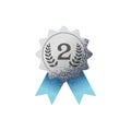 2nd success champion achievement award icon isolated vector illustration