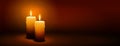 2nd Sunday of Advent - Second Candle - Candlelight Panorama Banner