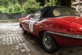 Jaguar E-Type at Vernasca Silver Flag 2023 Royalty Free Stock Photo