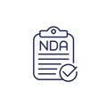 NDA agreement document line icon