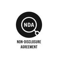 Nda badge with magnifying glass