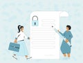 NDA concept. Non disclosure agreement. Confidentiality paper. Vector modern flat illustration