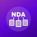 NDA icon with documents, vector