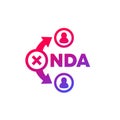 NDA icon with people, vector