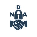 NDA logo. Black icon Non disclosure Agreement Royalty Free Stock Photo