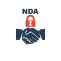 NDA logo. Black icon Non disclosure Agreement