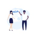 NDA, Non disclosure agreement, vector illustration