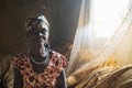 NDALATANDO/ANGOLA - 27 JUL 2017 - Expressive portrait of African old woman.