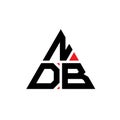 NDB triangle letter logo design with triangle shape. NDB triangle logo design monogram. NDB triangle vector logo template with red Royalty Free Stock Photo