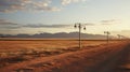 Ndebele Art Inspired Landscape: Empty Road Leading To Desert By Mountains Royalty Free Stock Photo