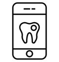 Dental App Line Isolated Vector Icon fully editable Royalty Free Stock Photo