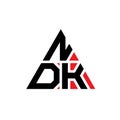 NDK triangle letter logo design with triangle shape. NDK triangle logo design monogram. NDK triangle vector logo template with red Royalty Free Stock Photo