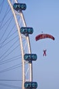 NDP 2009: Paratrooper from Singapore Royalty Free Stock Photo