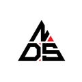 NDS triangle letter logo design with triangle shape. NDS triangle logo design monogram. NDS triangle vector logo template with red Royalty Free Stock Photo