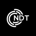 NDT letter logo design on black background.NDT creative initials letter logo concept.NDT vector letter design