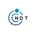 NDT letter technology logo design on white background. NDT creative initials letter IT logo concept. NDT letter design