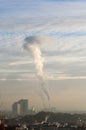 Industrial chimneys bellowing out smoke