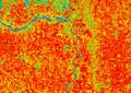 NDVI satellite map of the area south of Omaha Nebraska