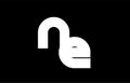 NE N E black white bold joint letter logo