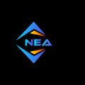 NEA abstract technology logo design on Black background. NEA creative initials letter logo concept