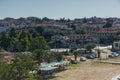 Panorama to resort of Nea Fokea at Kassandra peninsula, Chalkidiki, Cent Royalty Free Stock Photo