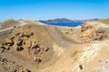 Nea Kameni volcanic crater view Santorini Caldera Greece Royalty Free Stock Photo