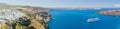 Nea Kameni volcanic island in Santorini Greece