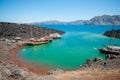 Nea Kameni volcano in Santorini Royalty Free Stock Photo