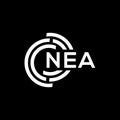 NEA letter logo design. NEA monogram initials letter logo concept. NEA letter design in black background