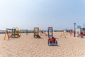 Nea Skioni Beach, Kassandra, Chalkidiki, Central Macedonia, Greece. Children`s playground