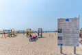 Nea Skioni Beach, Kassandra, Chalkidiki, Central Macedonia, Greece. Children`s playground