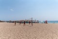 Nea Skioni Beach, Kassandra, Chalkidiki, Central Macedonia, Greece. Sand volleyball court