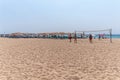 Nea Skioni Beach, Kassandra, Chalkidiki, Central Macedonia, Greece. Sand volleyball court