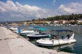 Greece, Nea Skioni, View of the marina. and the village