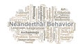 Neanderthal Behavior Word Cloud. Core Concepts in Paleolithic Life and Cognition Royalty Free Stock Photo