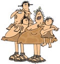 Neanderthal family Royalty Free Stock Photo
