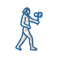 neanderthal human evolution icon doodle illustration Royalty Free Stock Photo