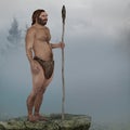 Neanderthal in the mist Royalty Free Stock Photo