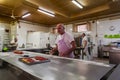Neapolitan bakers preparing famous Italian pastries in a traditional bakery in Naples, Italy