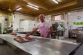 Neapolitan bakers preparing famous Italian pastries in a traditional bakery in Naples, Italy