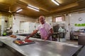 Neapolitan bakers preparing famous Italian pastries in a traditional bakery in Naples, Italy