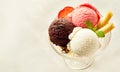 Neapolitan Flavored Ice Cream Dessert Sundae Royalty Free Stock Photo