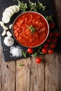 Neapolitan fresh pizzaiola sauce made with tomatoes, oregano, on