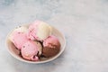 Neapolitan Ice Cream in bowl Royalty Free Stock Photo