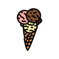 neapolitan ice cream scoop food snack color icon vector illustration Royalty Free Stock Photo