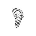 neapolitan ice cream scoop food snack isometric icon vector illustration Royalty Free Stock Photo