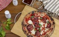 Neapolitan pizza - Napoli pizza, Naples pizza (Italian pizza napoletana) - straight from a wood-fired oven. Royalty Free Stock Photo