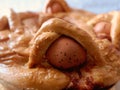 Neapolitan Stuffed Easter Bread Casatiello Closeup