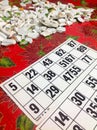 Neapolitan tombola game. Traditional Christmas game similar to bingo